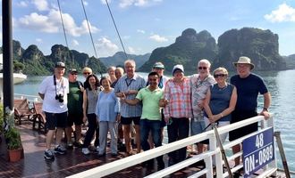 cruise passengers on halong bay shore excursion